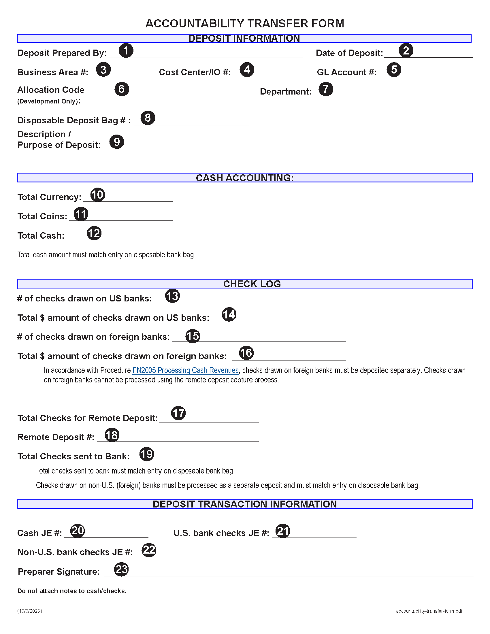 Image of Accountability Transfer Form Page 2